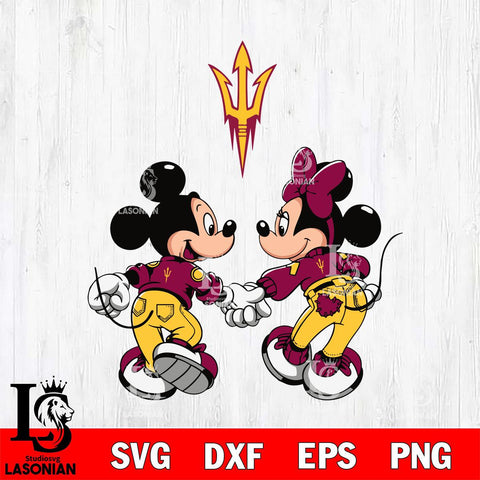 Arizona State Sun Devils Fan Minnie And Mickey Love Svg Eps Dxf Png File, Digital Download, Instant Download