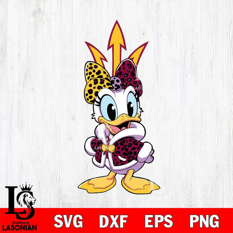 Arizona State Sun Devils Fancy Daisy Duck Disney Svg Eps Dxf Png File, Digital Download, Instant Download