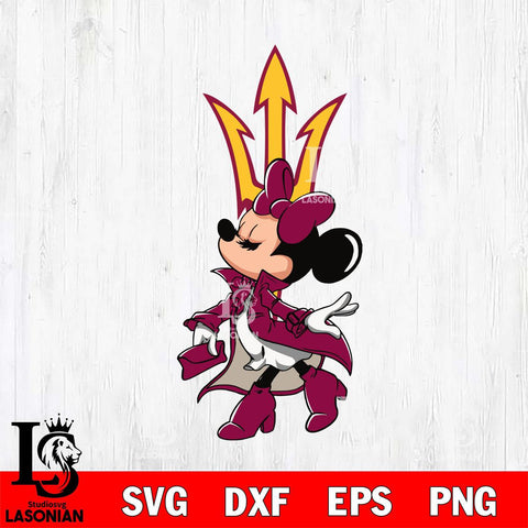 Arizona State Sun Devils Glamorous Minnie Svg Eps Dxf Png File, Digital Download, Instant Download