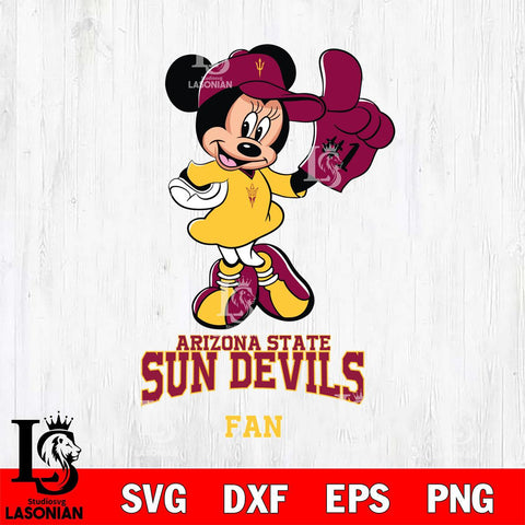 Arizona State Sun Devils #1 Fan Minnie Mouse Svg Eps Dxf Png File, Digital Download, Instant Download