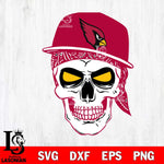 Arizona Cardinals Badass Hat Skull SVG