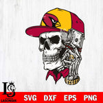 Arizona Cardinals Badass Man Skull SVG