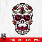 Arizona Cardinals Badass Mexico Skull SVG