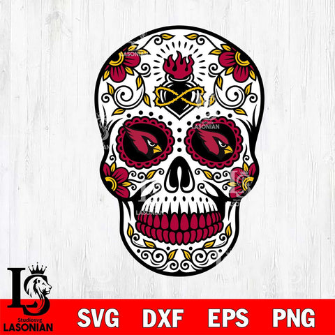 Arizona Cardinals Badass Mexico Skull SVG