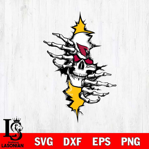 Arizona Cardinals Badass Skull SVG