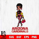 Arizona Cardinals Beautiful Black Fan Girl Svg Eps Dxf Png File, Digital Download, Instant Download