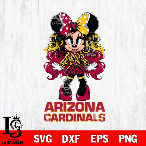 Arizona Cardinals Beauty Minnie Mouse Svg Eps Dxf Png File, Digital Download, Instant Download