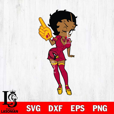 Arizona Cardinals Betty Boop Cheering SVG Svg Eps Dxf Png File, Digital Download, Instant Download