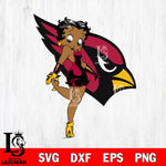 Arizona Cardinals Betty Boop Girl Fan SVG Svg Eps Dxf Png File, Digital Download, Instant Download