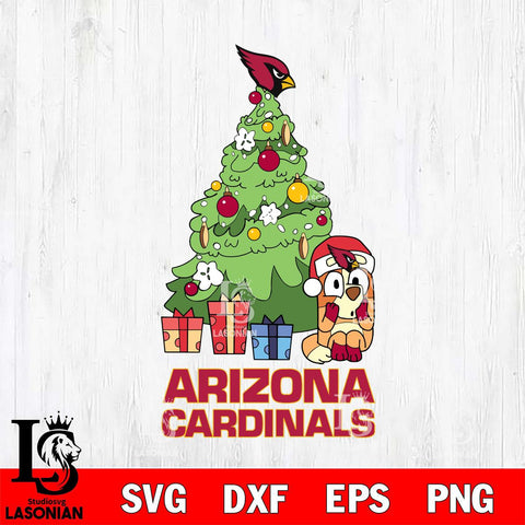 Arizona Cardinals Bluey Chilli Christmas Tree Svg Eps Dxf Png File, Digital Download