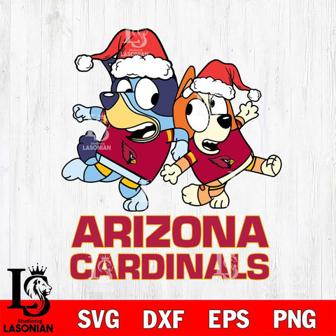 Arizona Cardinals Bluey Christmas Holiday Svg Eps Dxf Png File, Digital Download