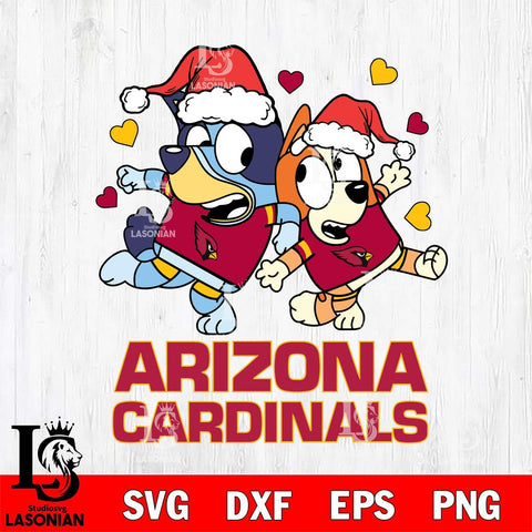 Arizona Cardinals Bluey Christmas NFL Svg Eps Dxf Png File, Digital Download