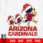 Arizona Cardinals Bluey Family Christmas Svg Eps Dxf Png File, Digital Download