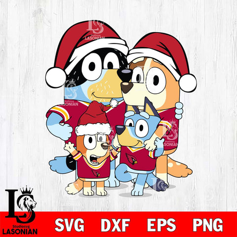 Arizona Cardinals Bluey Family Christmas Svg Eps Dxf Png File, Digital Download, Instant Download