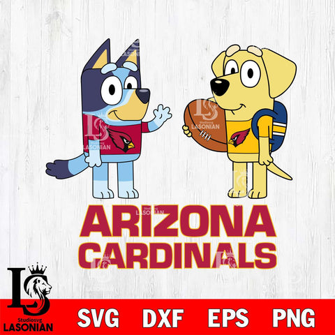 Arizona Cardinals Bluey Lucky Svg Eps Dxf Png File, Digital Download, Instant Download