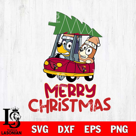 Arizona Cardinals Bluey Merry Christmas Svg Eps Dxf Png File, Digital Download