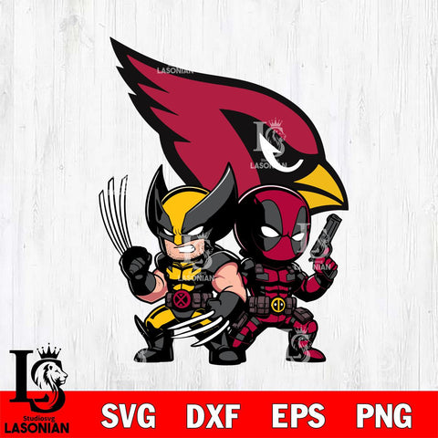 Arizona Cardinals Deadpool And Wolverine Svg Eps Dxf Png File, Digital Download, Instant Download