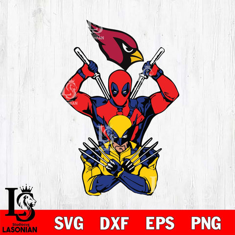 Arizona Cardinals Deadpool Wolverine 2 Svg Eps Dxf Png File, Digital Download, Instant Download