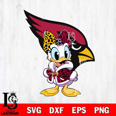 Arizona Cardinals Fancy Daisy Duck Disney Svg Eps Dxf Png File, Digital Download, Instant Download