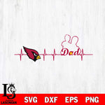 Arizona Cardinals Father Heart Beat Svg Eps Dxf Png File, Digital Download, Instant Download