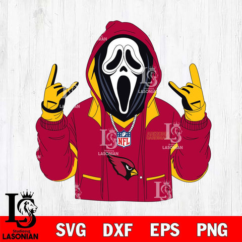 Arizona Cardinals Ghostface Scream Football Halloween Svg Eps Dxf Png File, Digital Download, Instant Download