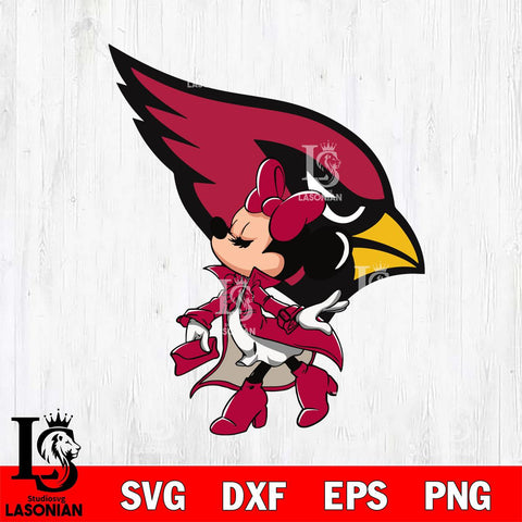 Arizona Cardinals Glamorous Minnie Svg Eps Dxf Png File, Digital Download, Instant Download