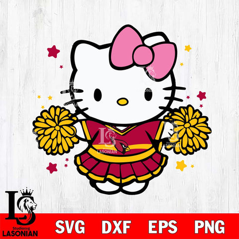 Arizona Cardinals Hello Kitty Cheerleader 10 Svg Eps Dxf Png File, Digital Download, Instant Download