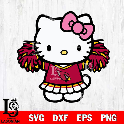 Arizona Cardinals Hello Kitty Cheerleader 3 Svg Eps Dxf Png File, Digital Download, Instant Download