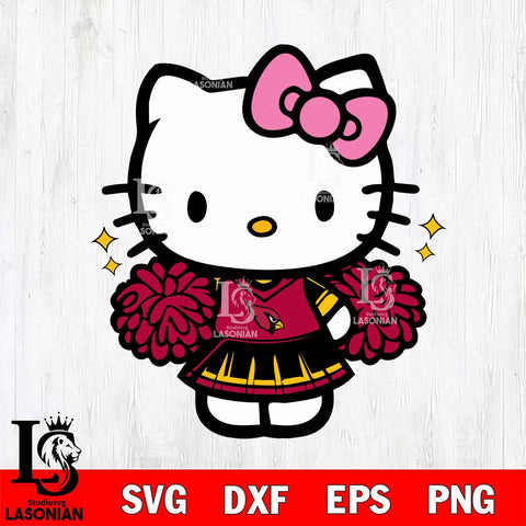 Arizona Cardinals Hello Kitty Cheerleader Svg Eps Dxf Png File, Digital Download, Instant Download