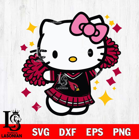 Arizona Cardinals Hello Kitty Cheerleader 4 Svg Eps Dxf Png File, Digital Download, Instant Download