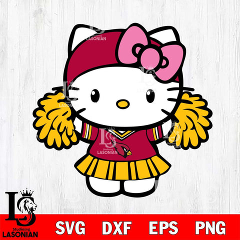 Arizona Cardinals Hello Kitty Cheerleader 5 Svg Eps Dxf Png File, Digital Download, Instant Download