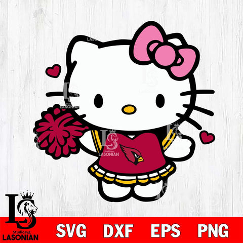 Arizona Cardinals Hello Kitty Cheerleader 6 Svg Eps Dxf Png File, Digital Download, Instant Download