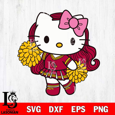 Arizona Cardinals Hello Kitty Cheerleader 7 Svg Eps Dxf Png File, Digital Download, Instant Download