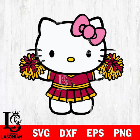 Arizona Cardinals Hello Kitty Cheerleader 9 Svg Eps Dxf Png File, Digital Download, Instant Download