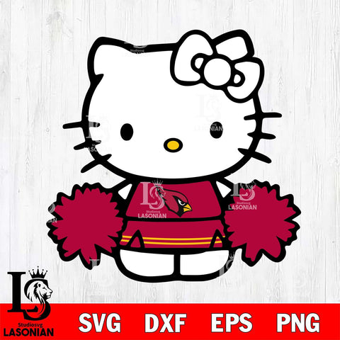 Arizona Cardinals Hello Kitty sport 3 Svg Eps Dxf Png File, Digital Download, Instant Download