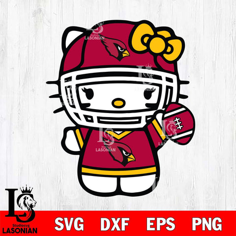 Arizona Cardinals Hello Kitty sport 6 Svg Eps Dxf Png File, Digital Download, Instant Download