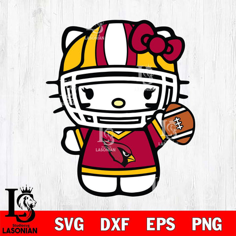 Arizona Cardinals Hello Kitty sport 9 Svg Eps Dxf Png File, Digital Download, Instant Download