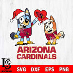 Arizona Cardinals Love Bluey Christmas Svg Eps Dxf Png File, Digital Download