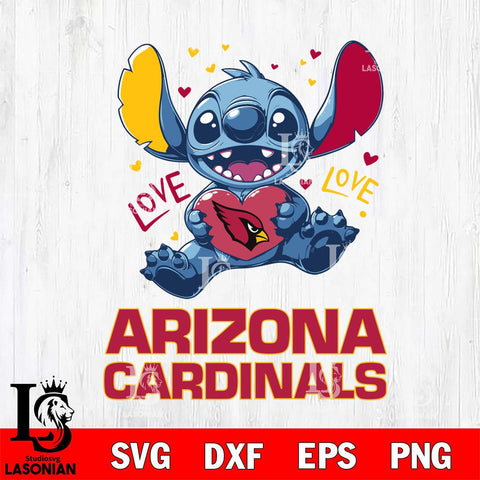 Arizona Cardinals Love Stitch, Svg Eps Dxf Png File, Digital Download