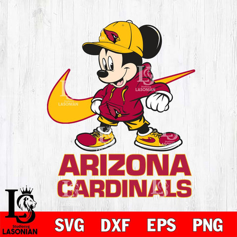 Arizona Cardinals Mickey Mouse NIKE, Svg Eps Dxf Png File, Digital Download