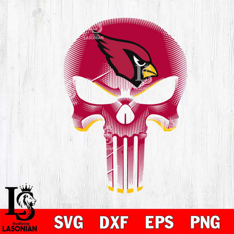 Arizona Cardinals Punisher Skull SVG