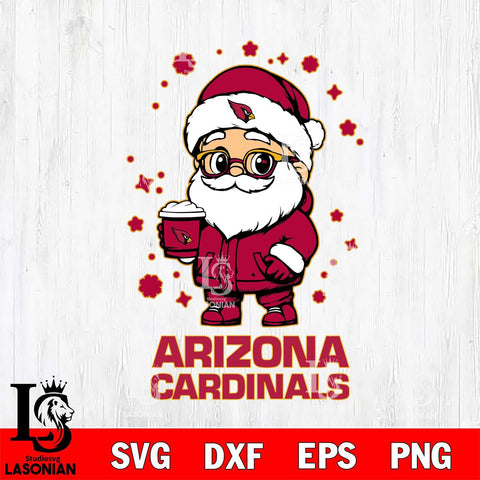 Arizona Cardinals Santa Claus Coffe Svg Eps Dxf Png File,NFL Svg Files,Digital Download,Sublimation,Instant Download