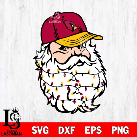 Arizona Cardinals Santa Claus Face Svg Eps Dxf Png File,NFL Svg Files,Digital Download,Sublimation,Instant Download