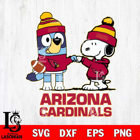 Arizona Cardinals Snoopy & Bluey Football Svg Eps Dxf Png File,NFL Svg Files,Christmas svg ,Digital Download ,Instant Download