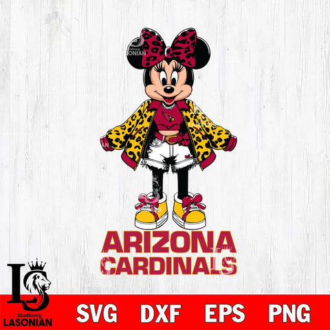 Arizona Cardinals Style Minnie Disney Svg Eps Dxf Png File, Digital Download, Instant Download