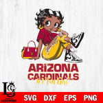 Arizona Cardinals #1 Black Fan Girl Betty Boop Svg Eps Dxf Png File, Digital Download, Instant Download