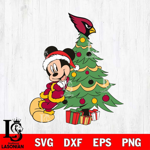 Arizona Cardinals mickey christmas 12 Svg Eps Dxf Png File, Digital Download, Instant Download