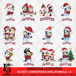 Arizona Coyotes Bluey Christmas NHL Bundle 12 Cricut , Christmas Svg , Bluey svg , Digital Download, dxf eps png pdf file