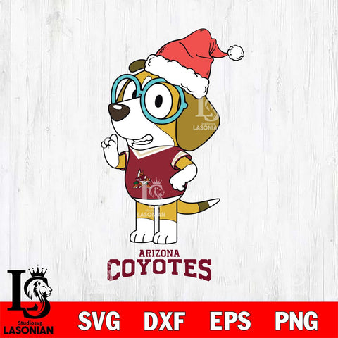 Arizona Coyotes Christmas Bluey Honey Sport Svg, Christmas Svg , NHL svg , Digital Download, dxf eps png pdf file