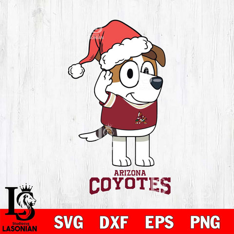 Arizona Coyotes Christmas Bluey Jack Sport Svg, Christmas Svg , NHL svg , Digital Download, dxf eps png pdf file